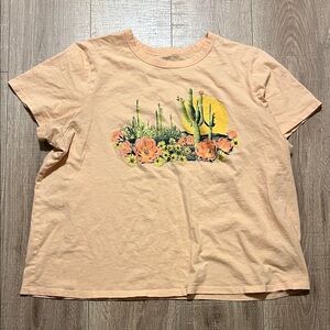 Women’s Old Navy Peach Graphic Cacti Tee Size XXL